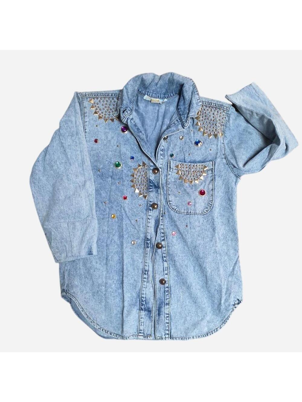 Denim 80/90's bedazzled shirt